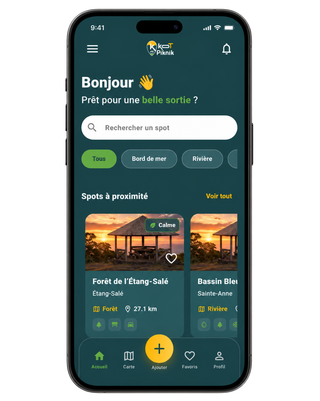 Mockup de l'application KoT Piknik